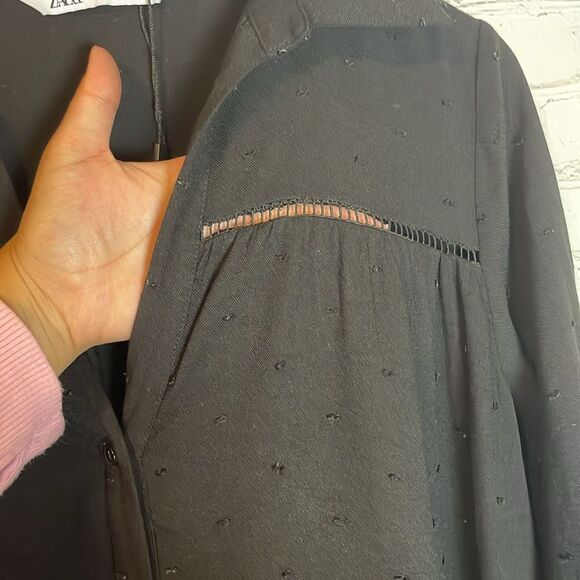 Zara Black Babydoll Dress Size Large - Picture 6 of 8